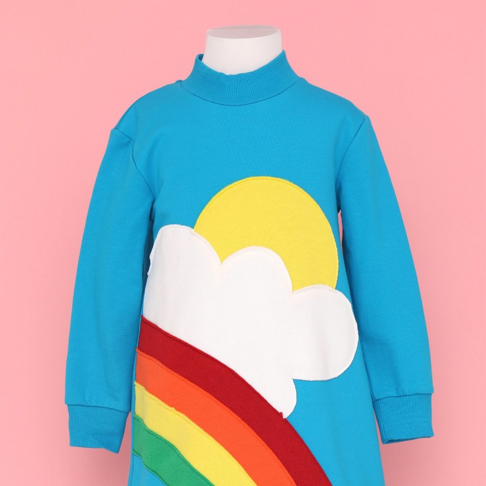 Agatha Ruiz De La Prada blue rainbow dress NWT